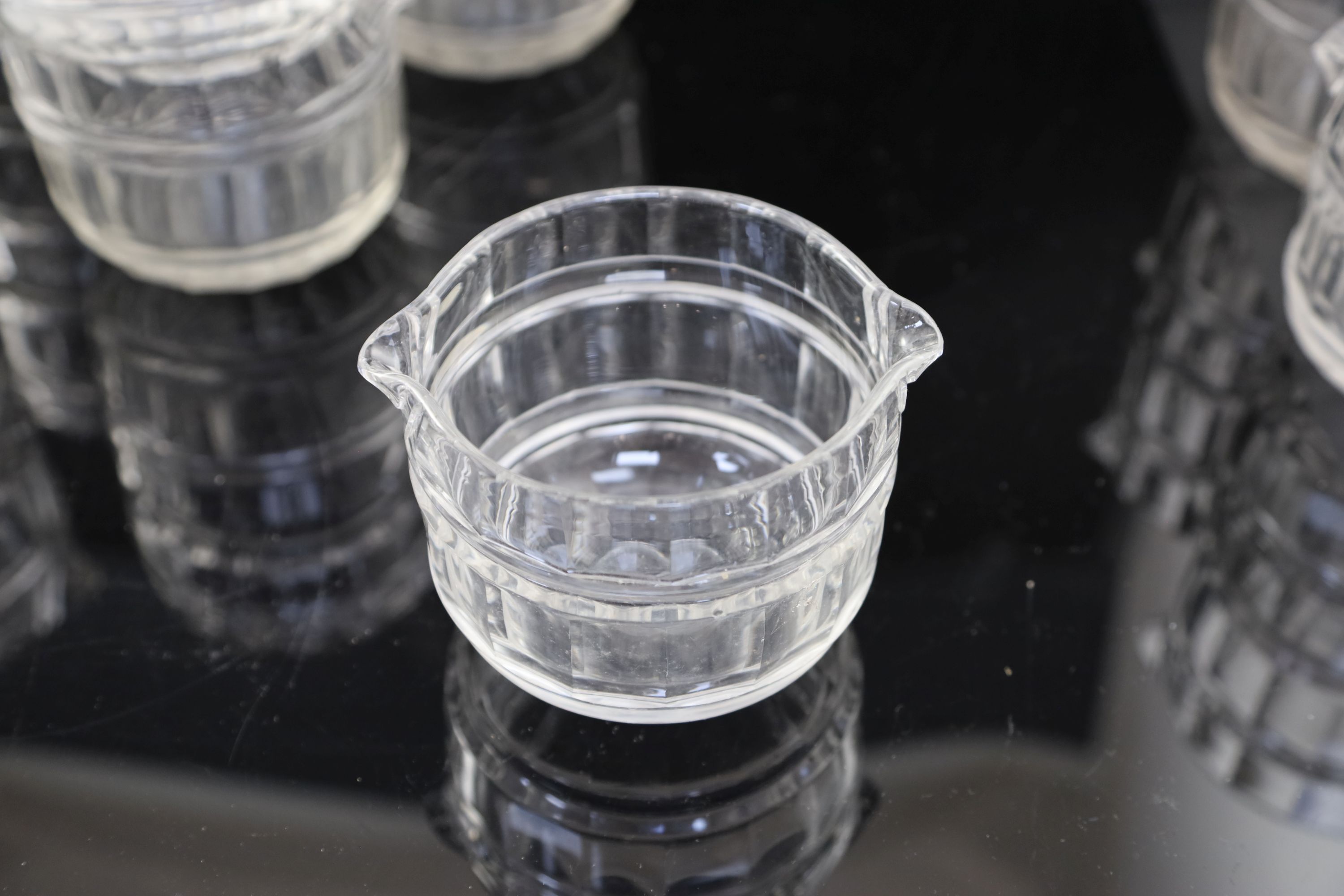 A set of fourteen Victorian cut glass rinsers, height 9.5cm diameter 11cm